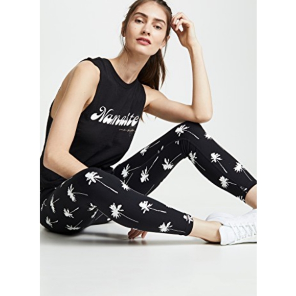 Spiritual Gangster Pants - Spiritual Gangster palm tree print-high waist